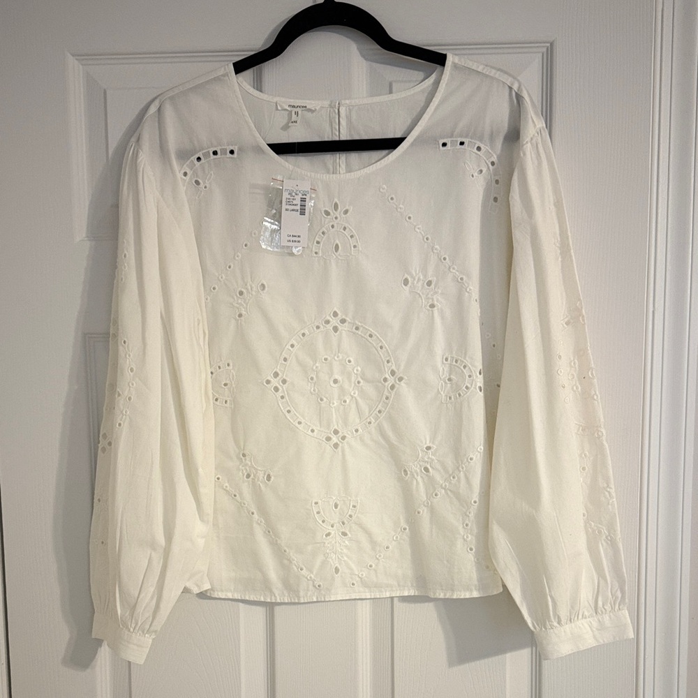 Maurices White Cream Eyelet Blouse